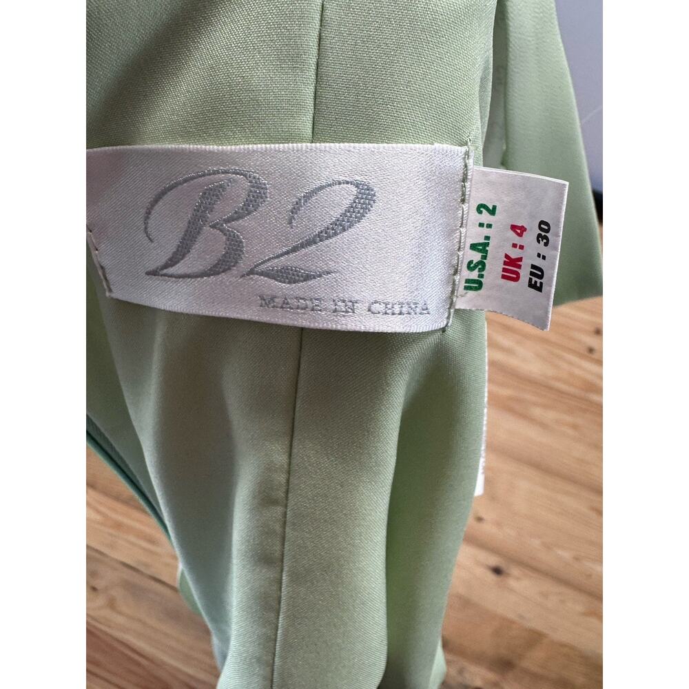 B2 Women's Green Satin Halter Crepe Back Mini Dress Size 2 - Picture 6 of 11